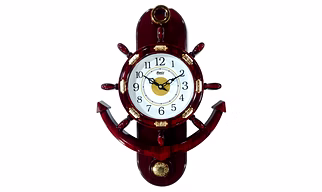 Brown Pendulum Wall Clock 37cm x 23cm