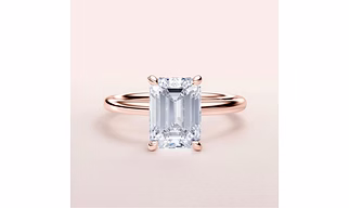 1 Carat Emerald lab grown diamond sterling silver engagement ring for men and women
