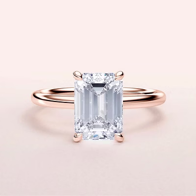1 carat emerald lab grown diamond sterling silver engagement ring for men and women