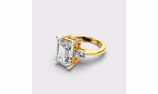 1.20 Carat Emerald Baguette Lab Grown Diamond Ring