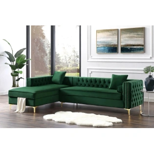 Cheeta modern Walnut Fabric Upolstered Corner Sofa
