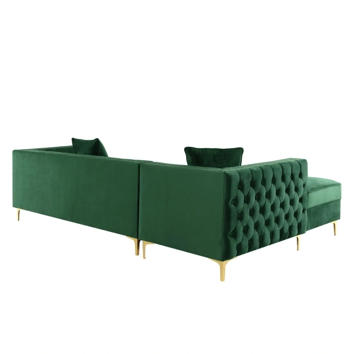 Cheeta modern Walnut Fabric Upolstered  Corner Sofa-2