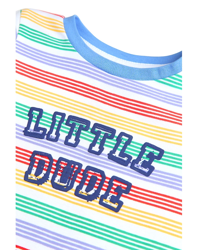 LITTLE DUDE STRIPED BOYS BODY SUIT-0-3M-2