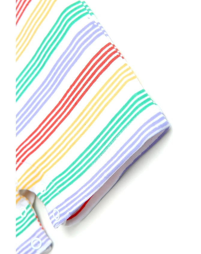 LITTLE DUDE STRIPED BOYS BODY SUIT-0-3M-3