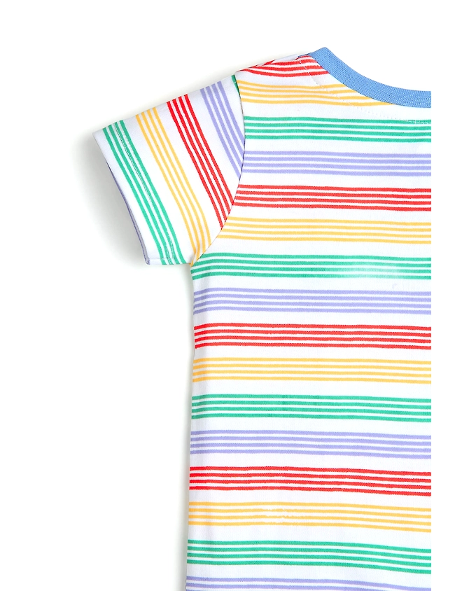 LITTLE DUDE STRIPED BOYS BODY SUIT-0-3M-4