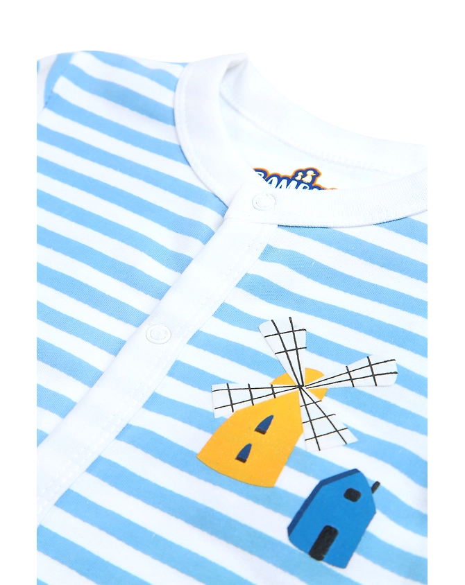 BLUE STRIPED FARMLAND BOYS SLEEPSUIT-0-3M-2