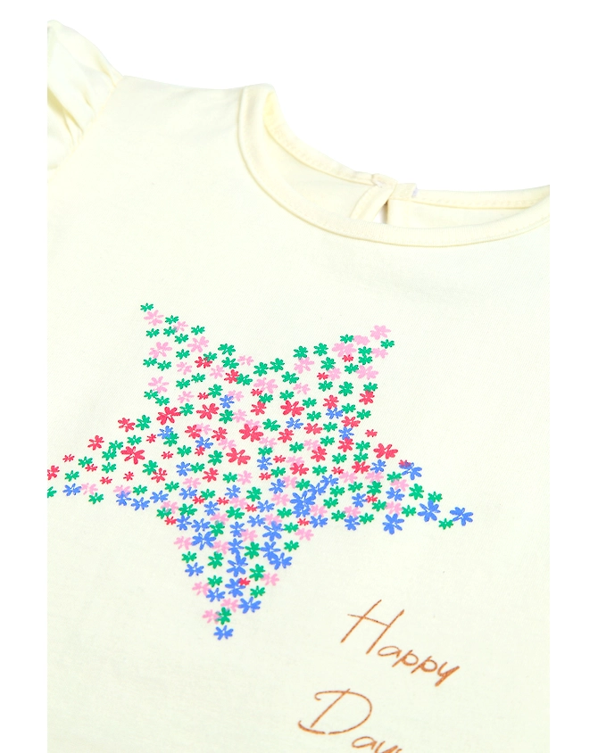 STAR PRINT GIRLS T SHIRT-3-6M-2