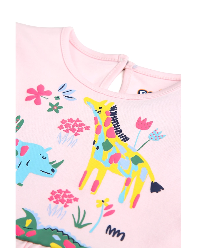 GIRLS PINK RUFFLE TSHIRT-3-6M-2