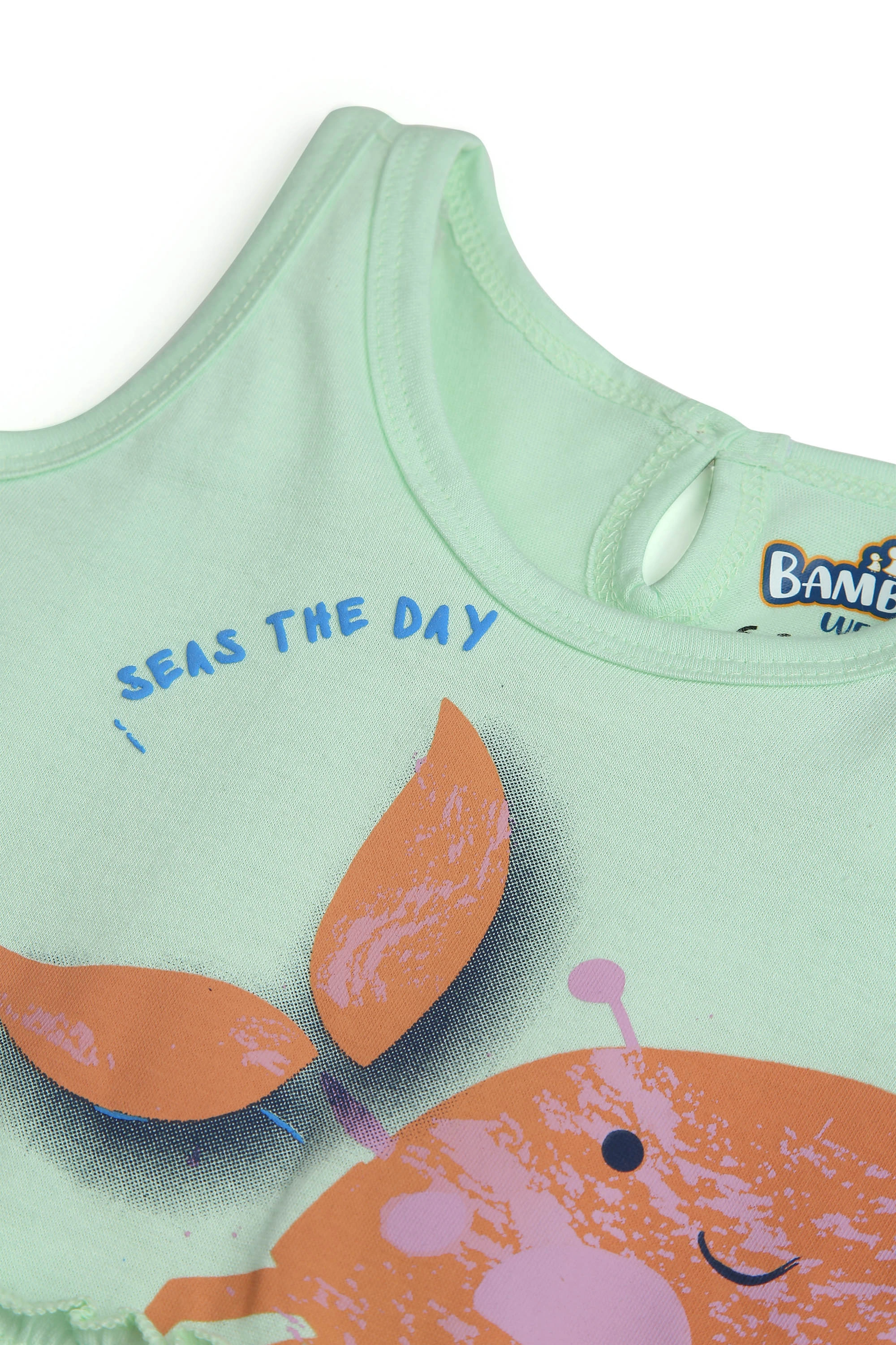 AQUA GIRLS CRAB FRILL TSHIRT-3-6M-3