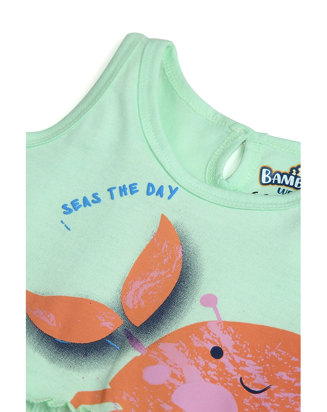 AQUA GIRLS CRAB FRILL TSHIRT-3-6M-3