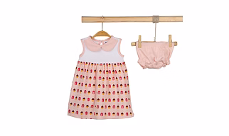 bontots Organic Cotton Baby Dress Set – Scoops of Joy – Soft & Breathable – Pink