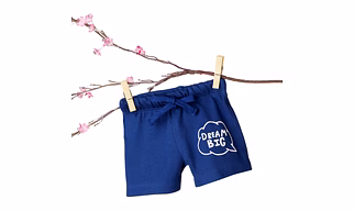 bontots Organic Cotton Baby Shorts – Dream Big – Soft & Breathable – Navy Blue