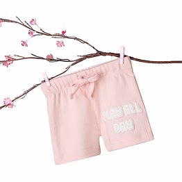 bontots organic cotton baby shorts – play all day – soft & breathable – light pink