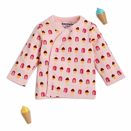 bontots organic cotton baby jhabla – sweet treats – soft & breathable – pink