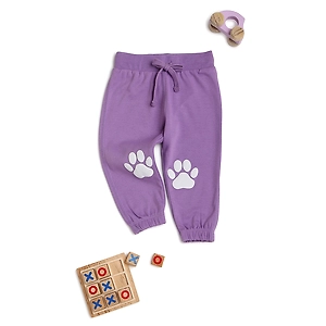 Bontots Organic Cotton Baby Joggers – Pawfect Steps – Soft & Stretchy – Lavender