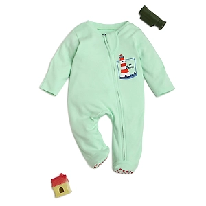 Bontots Organic Cotton Baby Sleepsuit – Lighthouse Print, Soft & Rash-Free