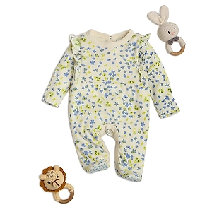 Bontots Organic Cotton Baby Romper – Floral Bliss, Soft & Rash-Free (Cream)