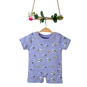 Bontots Organic Cotton Baby Romper – Farmyard Friends, Soft & Rash-Free (Lavender)