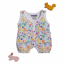 bontots organic cotton baby romper – blossom delight, soft & rash-free (floral)