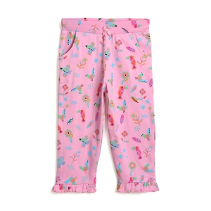 Bontots Organic Cotton Baby Pants – Tropical Tweet, Soft & Playful (Pink)