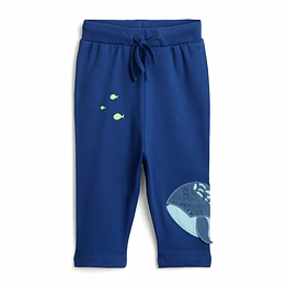 bontots organic cotton jogger pants – whale adventure, soft & breathable (navy)