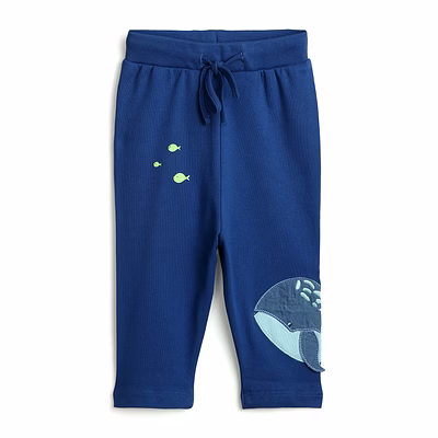 bontots organic cotton jogger pants – whale adventure, soft & breathable (navy)