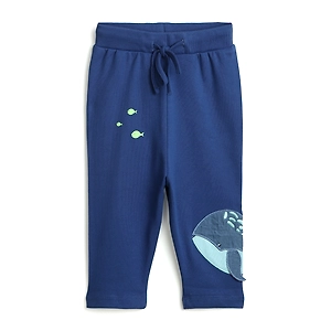 Bontots Organic Cotton Jogger Pants – Whale Adventure, Soft & Breathable (Navy)