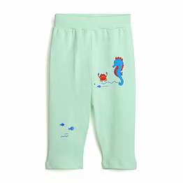 bontots organic cotton joggers – ocean friends (mint green)