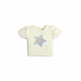 bontots organic cotton baby t-shirt – happy days, soft & rash-free (cream)