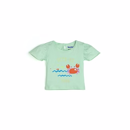 bontots organic cotton baby t-shirt – octo-us dada, soft & rash-free (mint green)