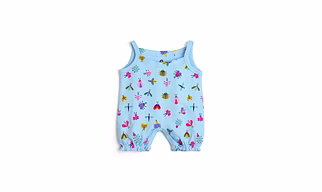 bontots 100% Organic Cotton Multicolor Baby Girls Sleevless Printed Bodysuit Rompers in Pink and Blue Color -Combo of 2 Bodysuit
