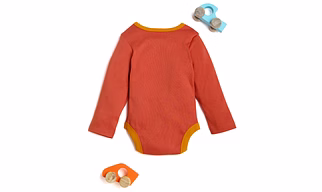bontots Organic Cotton Baby Bodysuit Combo – Puppy Love & Race Car Prints, Soft & Rash-Free (Lavender & Orange)PACK OF 2