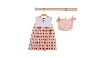bontots 100% Organic Cotton Baby Dress Set Combo – Sunny Adventure & Scoops of Joy Prints, Soft & Rash-Free (Yellow & Pink)