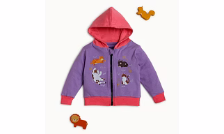 bontots Organic Cotton Baby Tracksuit Set – Paw Prints Joggers & Purrfectly Cozy Hoodie, Soft & Rash-Free (Lavender & Coral)