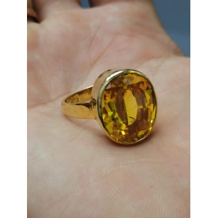 Natural yellow sapphire handmade panchdhatu Ring for man's and women