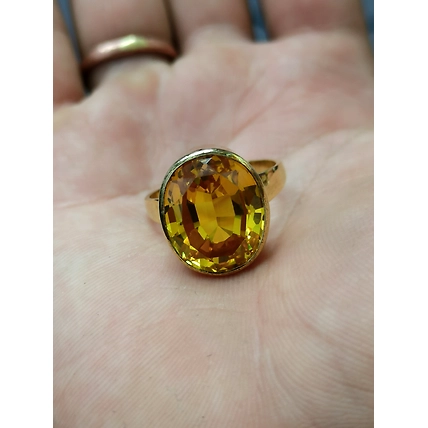 Natural yellow sapphire handmade panchdhatu Ring for man's and women-1