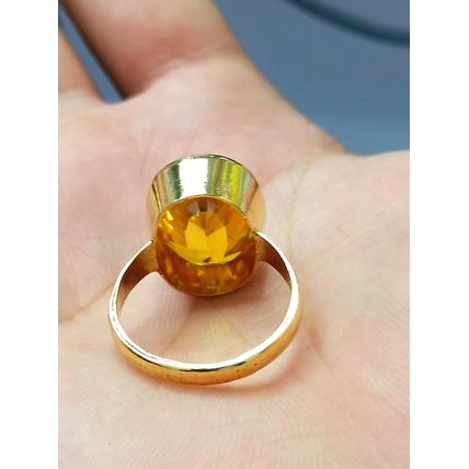 Natural yellow sapphire handmade panchdhatu Ring for man's and women-2