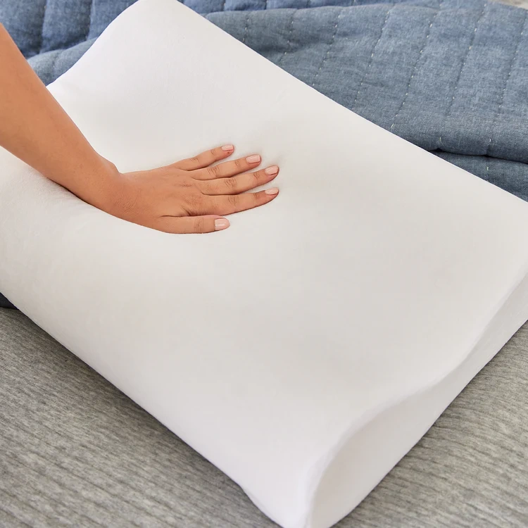 Cervical Memory Foam Orthopedic Refill Pillow For Neck Pain Relief With White Cover-1