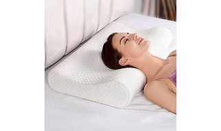 Cervical Memory Foam Orthopedic Refill Pillow For Neck Pain Relief With White Cover