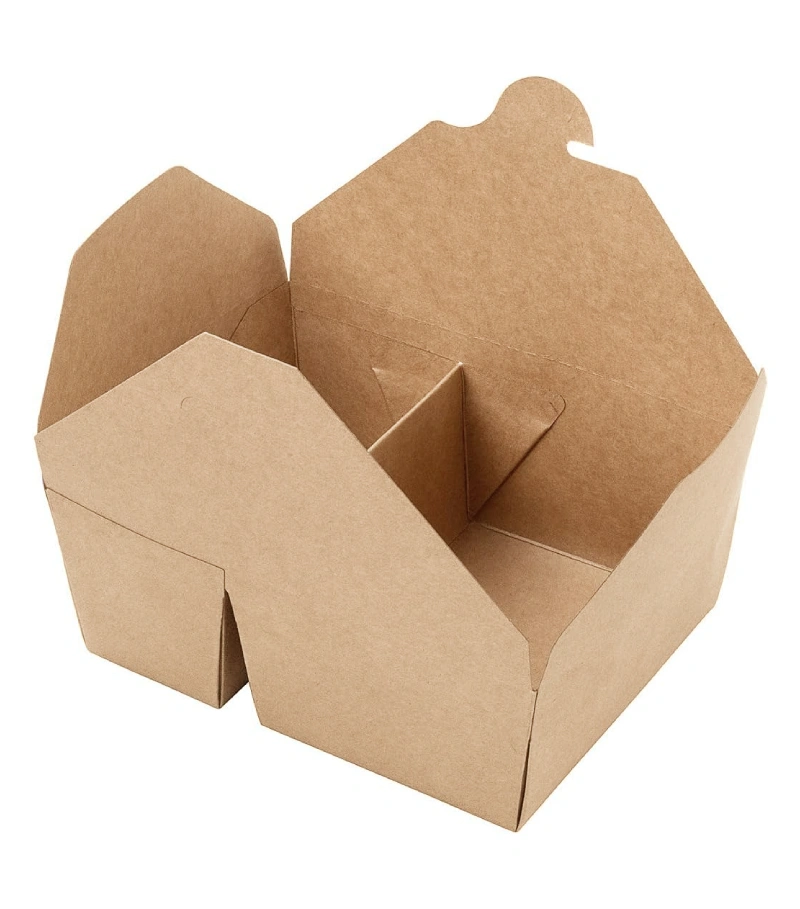 Paper two compartment meal box center lock-1