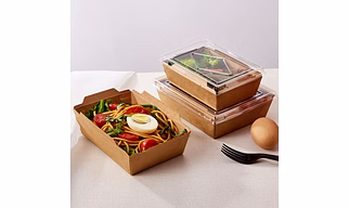 Paper Meal Tray With Transparent Pet Lid