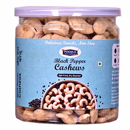 poojaa nuts & snacks black pepper cashew nuts - dry roasted | not fried
