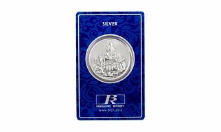 Bangalore Refinery 24kt (999) 10grams Silver Coins - Lord Ganesh+Goddess Lakshmi+Goddess Saraswati (3in1)