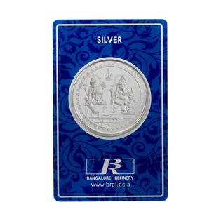 Bangalore Refinery 24kt (999) 10grams Silver Coins - Lord Ganesh+Goddess Lakshmi (2in1)