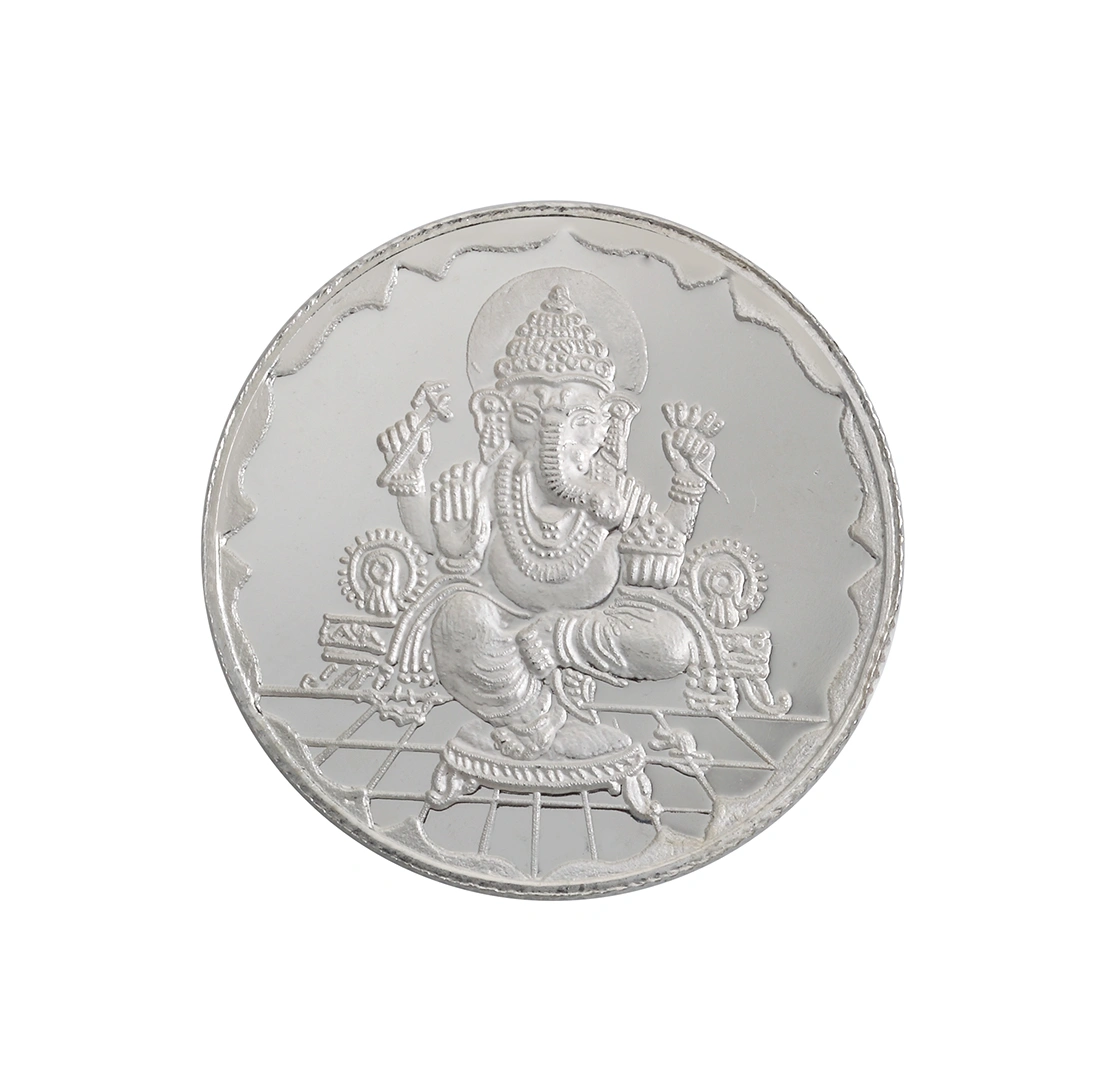 Bangalore Refinery 24kt (999) 10grams Silver Coins - Lord Ganesh-2