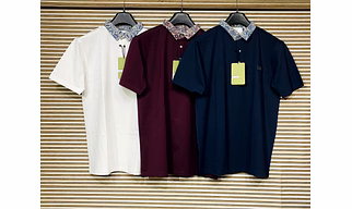 Men Cotton Hosiery Lycra Printed Polo Neck T-Shirt