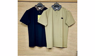 Men Cotton Hosiery Lycra Printed Polo Neck Navy Blue T-Shirt