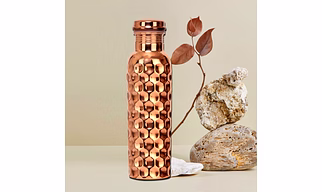 Copper Water Bottle - 34 Oz Extra Large - A Diamond Style