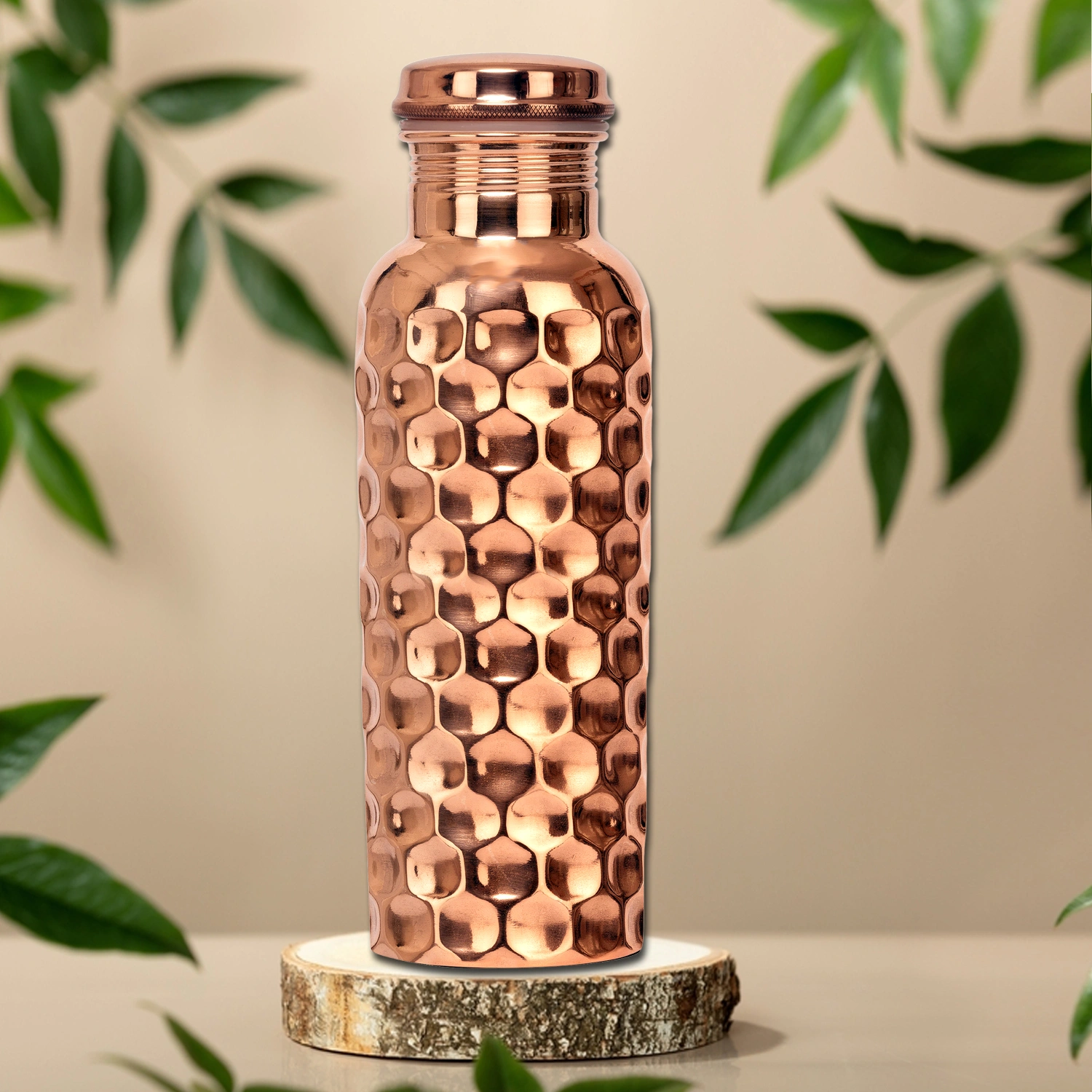 Copper Water Bottle - 34 Oz Extra Large - A Hammered Ayurvedic Pure Copper Vessel For Drinking - Drink More Water, Lower Your Sugar Intake And Enjoy The Health Benefits Immediately-4