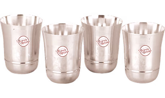 Baby Silver Finish Flower Glass